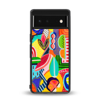 retro abstract back phone cover | glass case for Google Pixel 6A