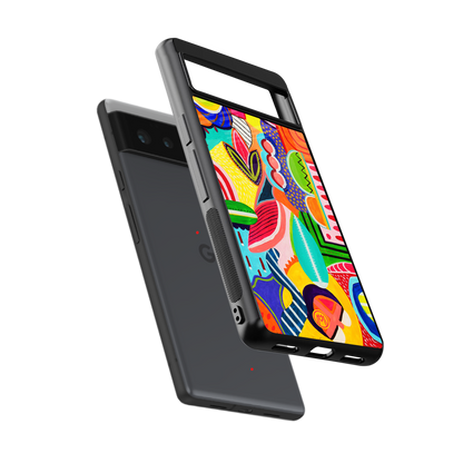 retro abstract back phone cover | glass case for Google Pixel 6A