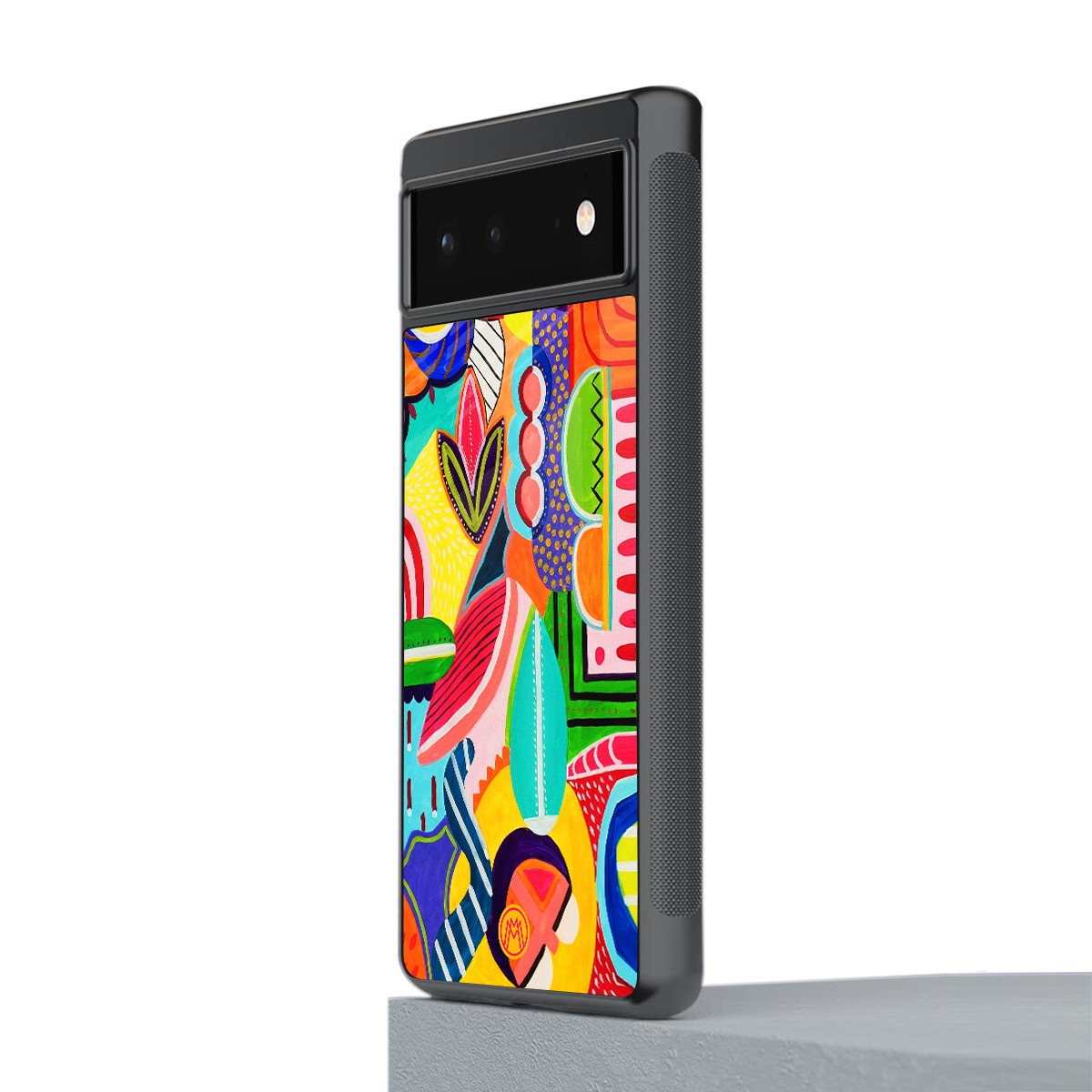 retro abstract back phone cover | glass case for google pixel 6