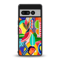 retro abstract back phone cover | glass case for google pixel 7 pro