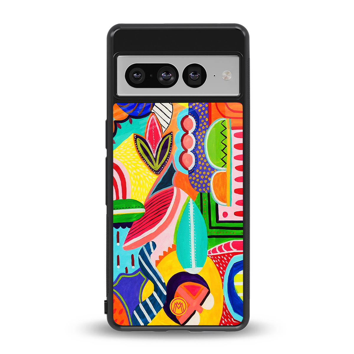 retro abstract back phone cover | glass case for google pixel 7 pro