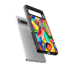 retro abstract back phone cover | glass case for google pixel 7 pro