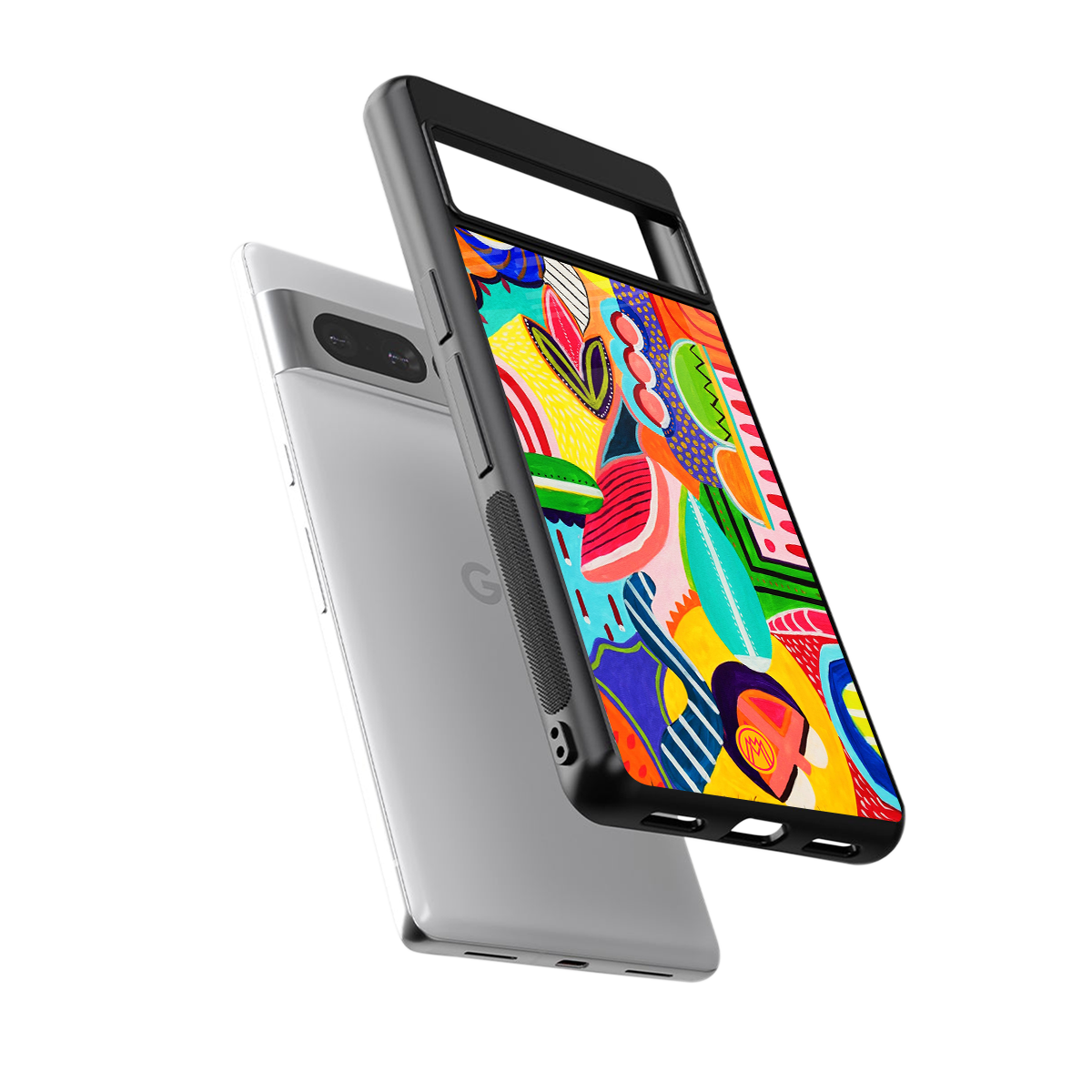 retro abstract back phone cover | glass case for google pixel 7 pro