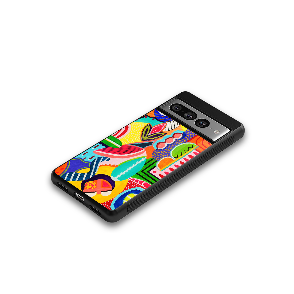 retro abstract back phone cover | glass case for google pixel 7 pro
