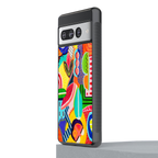 retro abstract back phone cover | glass case for google pixel 7 pro