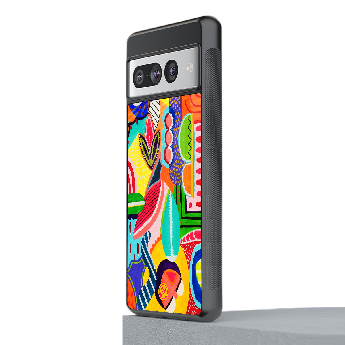 retro abstract back phone cover | glass case for google pixel 7 pro
