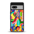 retro abstract back phone cover | glass case for Google Pixel 7