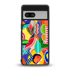 retro abstract back phone cover | glass case for Google Pixel 7