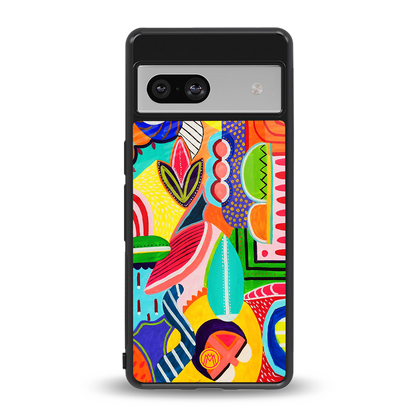 retro abstract back phone cover | glass case for Google Pixel 7