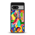 retro abstract back phone cover | glass case for Google Pixel 8