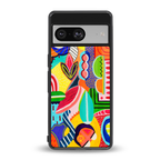 retro abstract back phone cover | glass case for Google Pixel 8