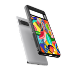 retro abstract back phone cover | glass case for Google Pixel 8