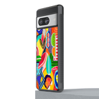 retro abstract back phone cover | glass case for Google Pixel 8