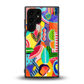 retro abstract back phone cover | glass case for samsung galaxy s24 ultra