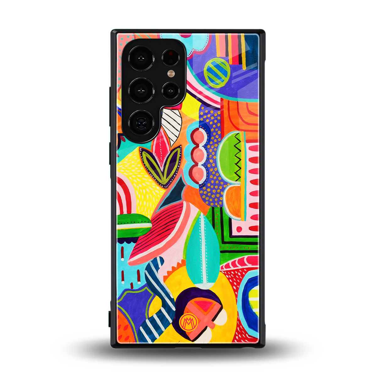 retro abstract back phone cover | glass case for samsung galaxy s23 ultra