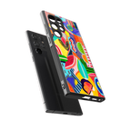 retro abstract back phone cover | glass case for samsung galaxy s23 ultra