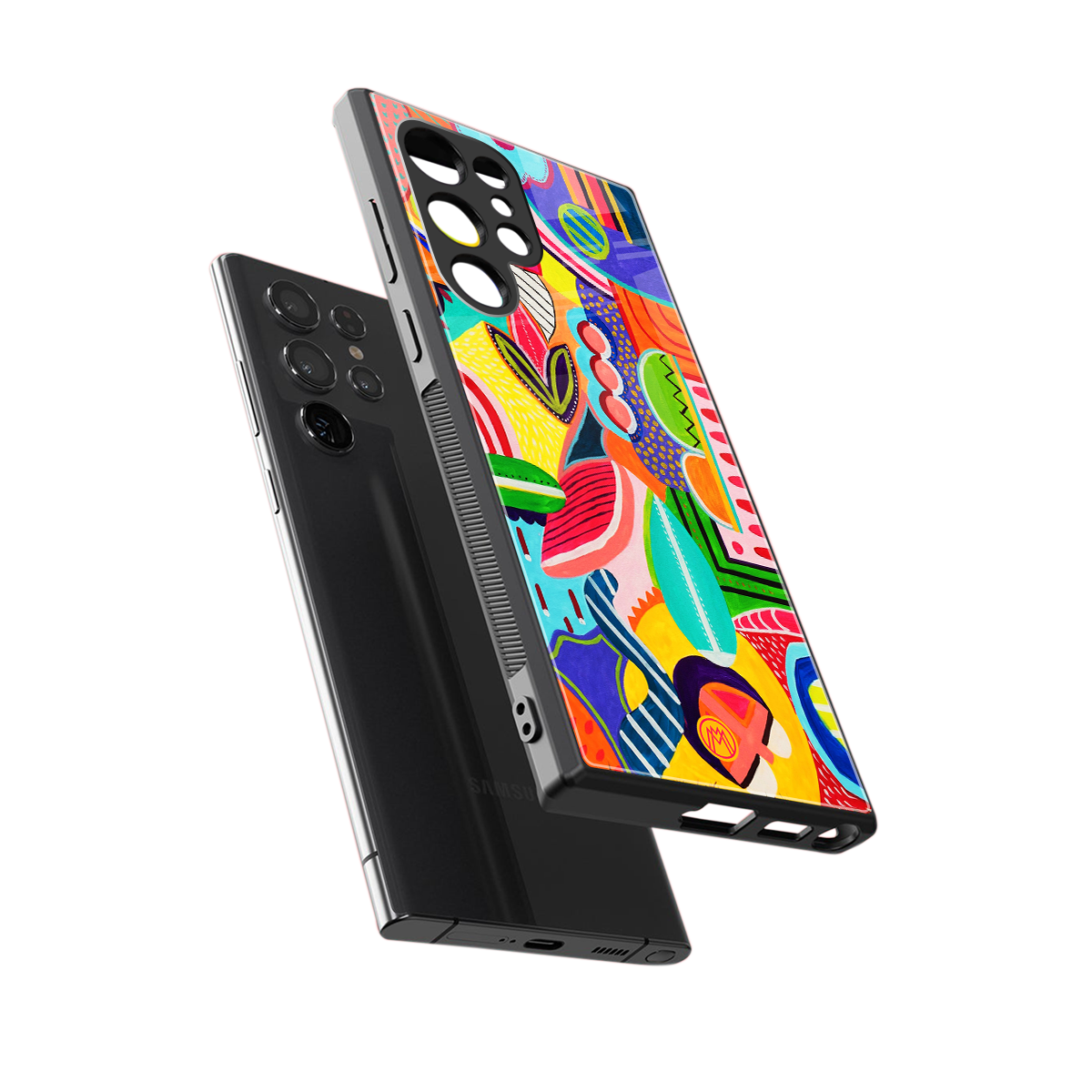 retro abstract back phone cover | glass case for samsung galaxy s23 ultra