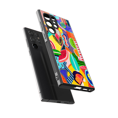 retro abstract back phone cover | glass case for samsung galaxy s23 ultra