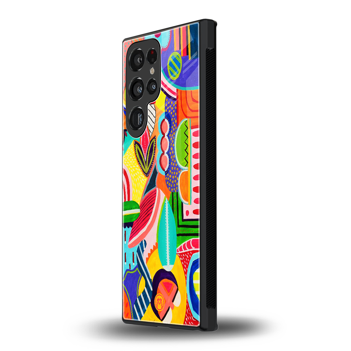 retro abstract back phone cover | glass case for samsung galaxy s23 ultra