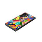 retro abstract back phone cover | glass case for samsung galaxy s23 ultra