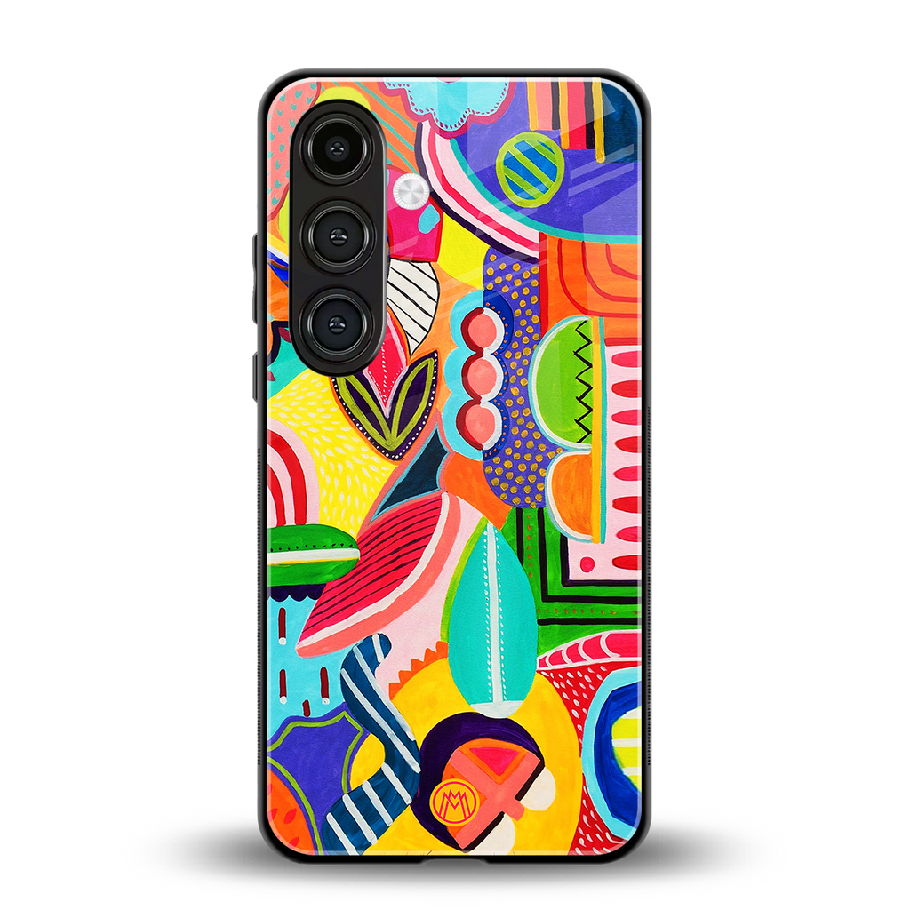 retro abstract back phone cover | glass case for samsung galaxy s24