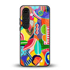 retro abstract back phone cover | glass case for samsung galaxy s25