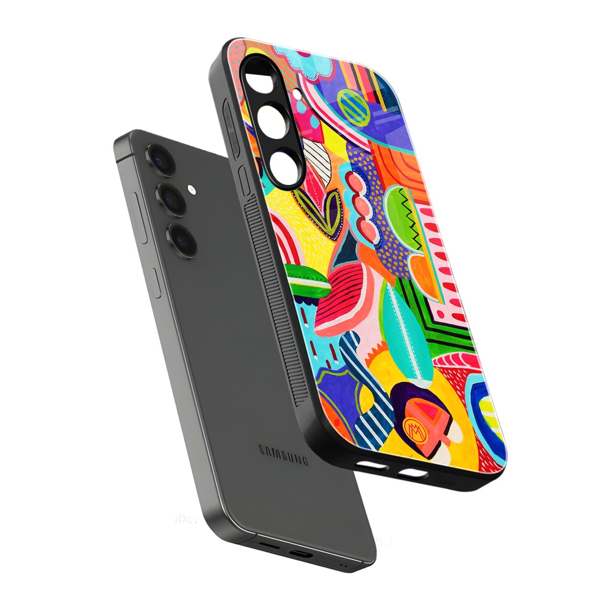retro abstract back phone cover | glass case for samsung galaxy s24 plus