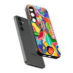 retro abstract back phone cover | glass case for samsung galaxy s24 fe