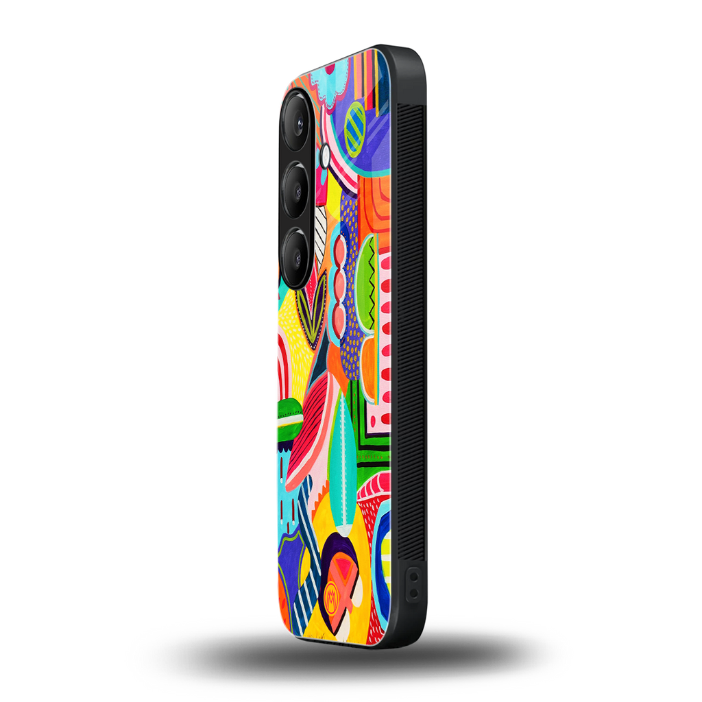 retro abstract back phone cover | glass case for samsung galaxy s24