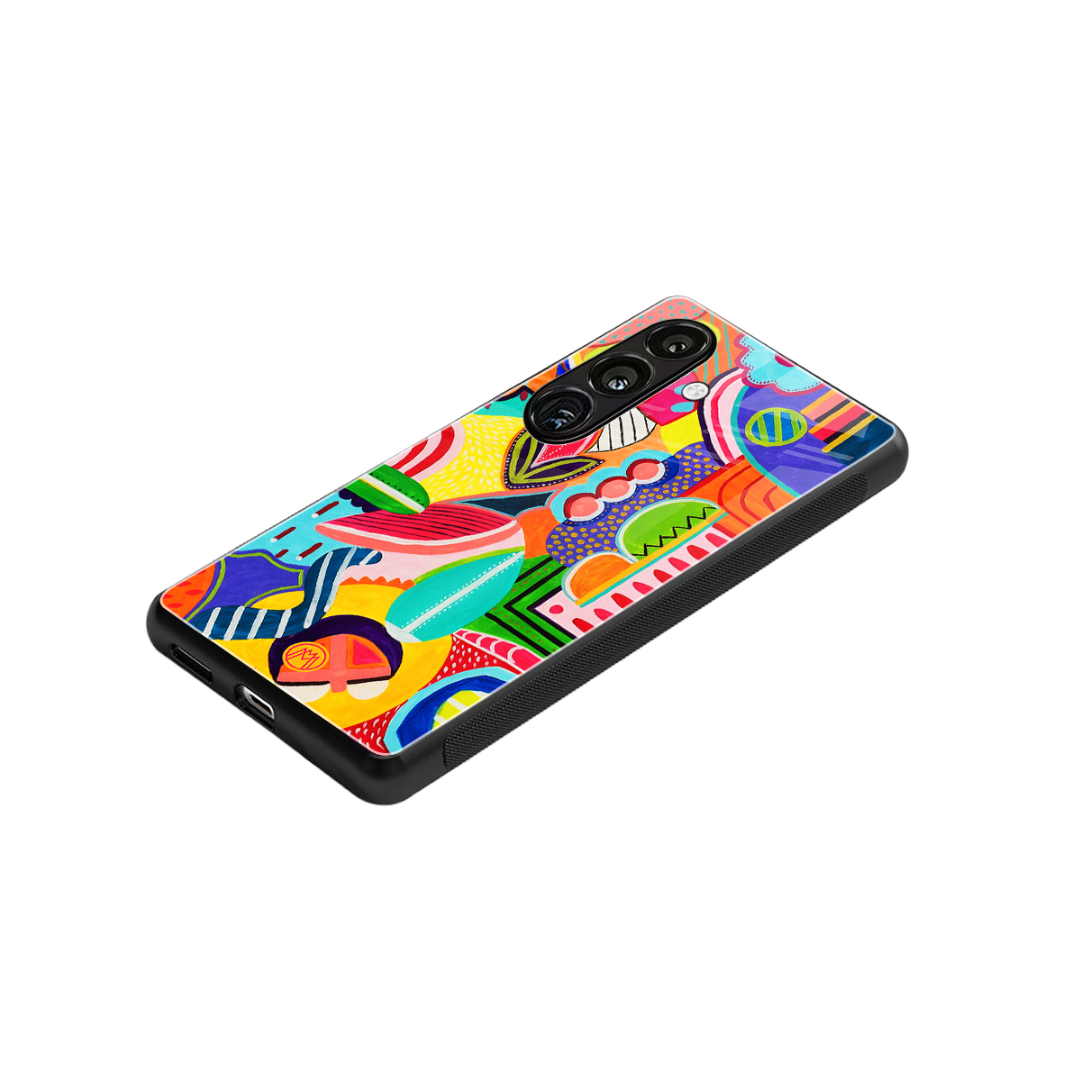 retro abstract back phone cover | glass case for samsung galaxy s24 plus