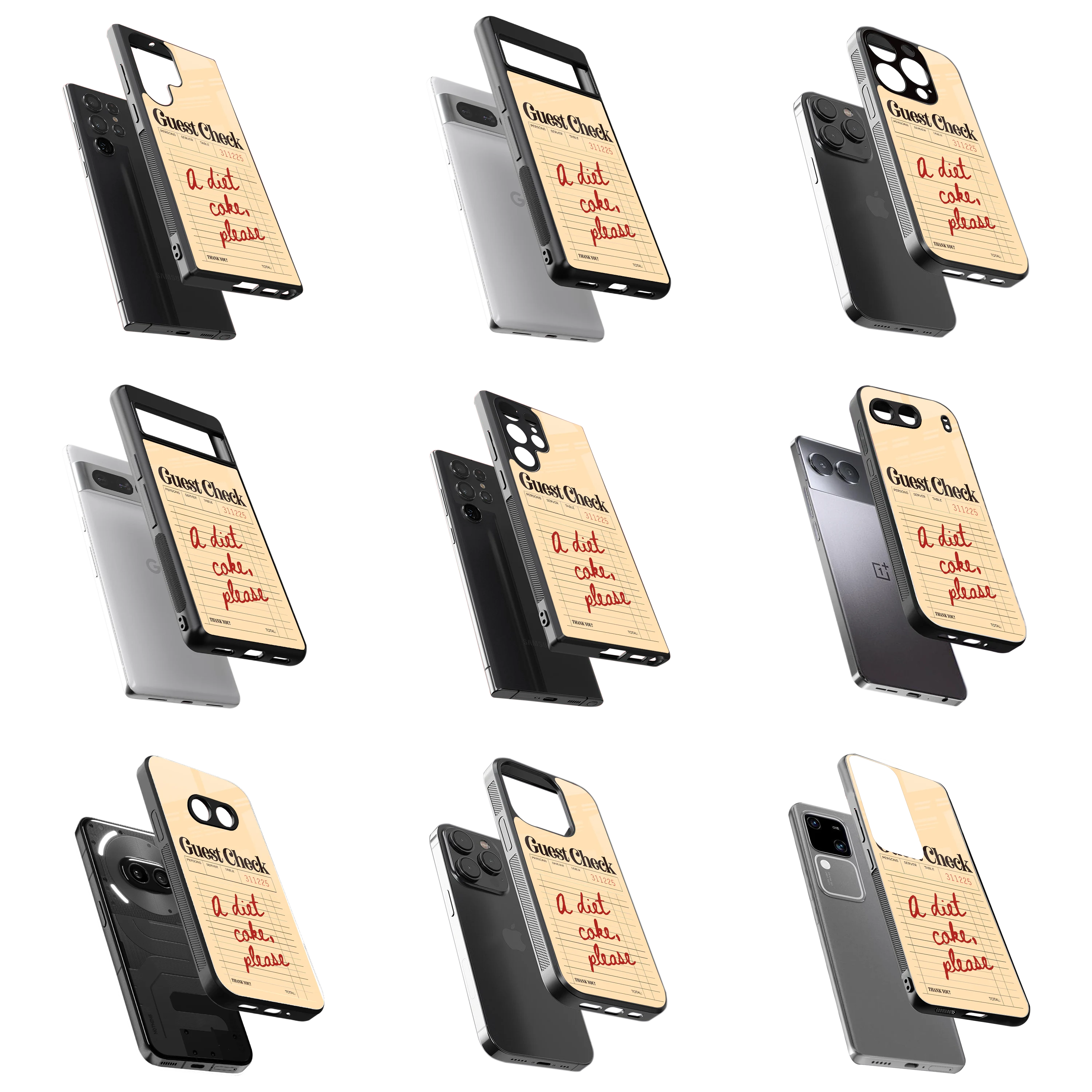 Durable Glass Back Mobile Case for iPhone, Samsung, OnePlus, Google Pixel, Redmi, Vivo, Oppo