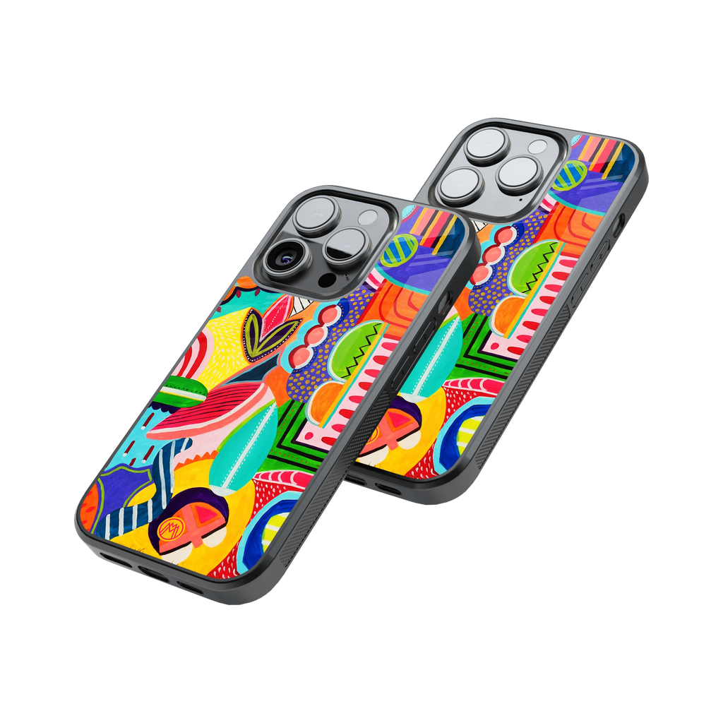 Protective Glass Back Phone Case Compatible with iPhone, Samsung, OnePlus, Pixel & More