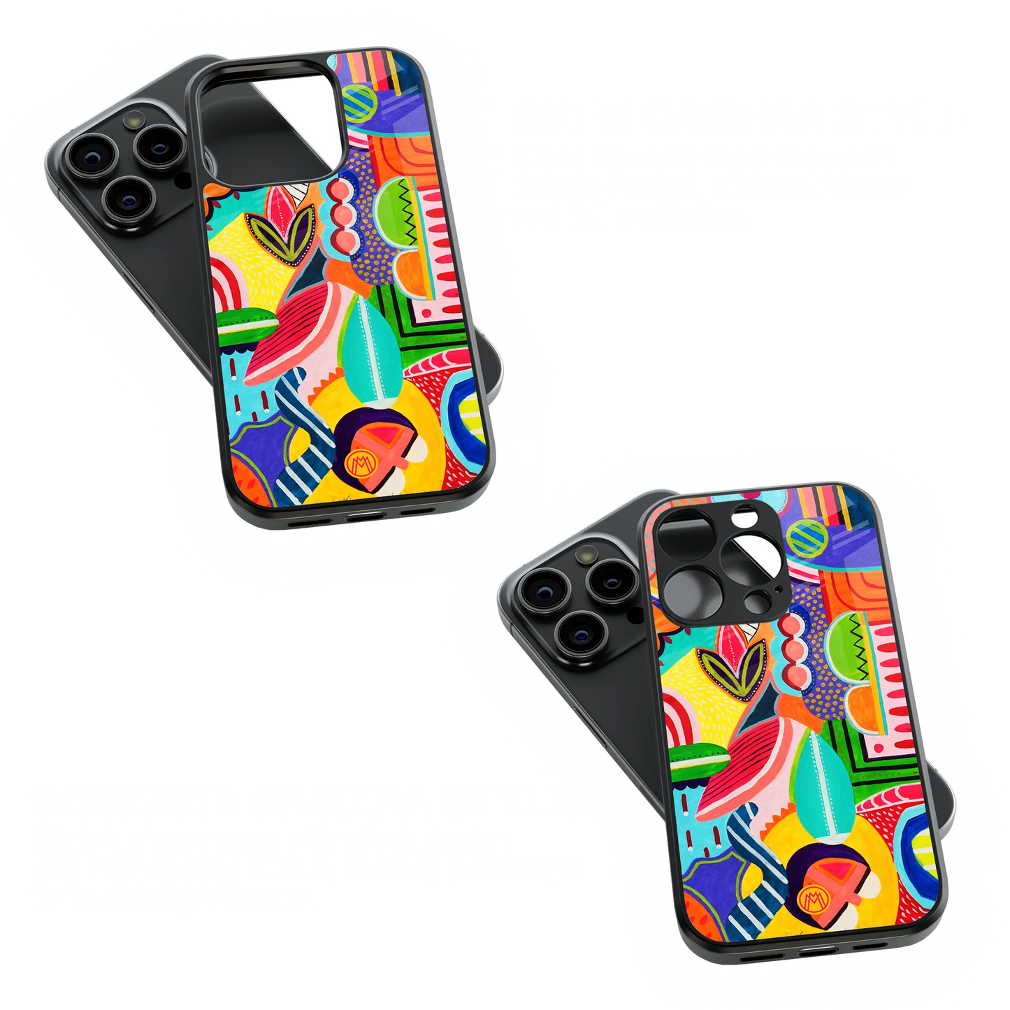 Trendy Glass Back Mobile Case for iPhone, Samsung, Redmi, OnePlus, Google Pixel, Motorola