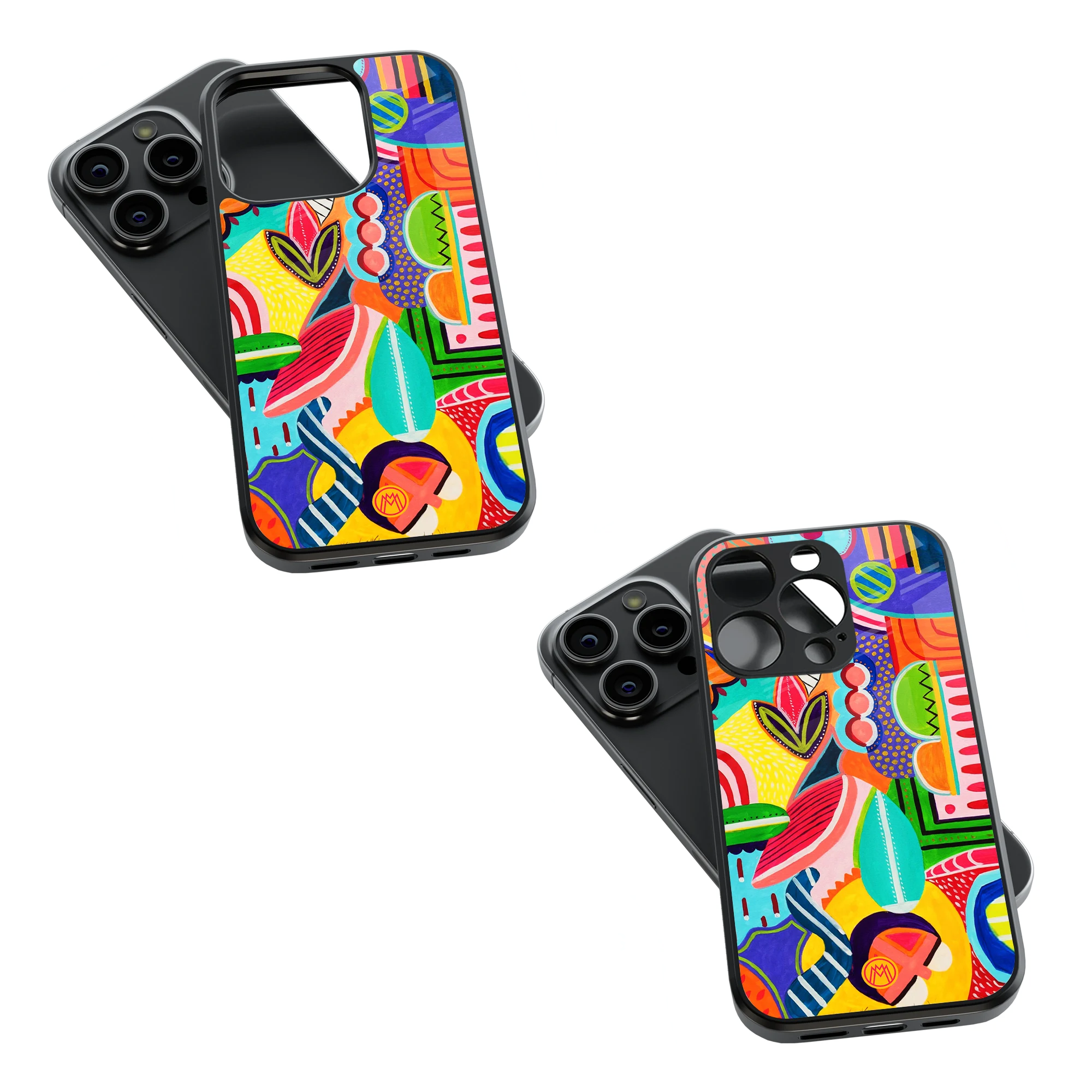 Trendy Glass Back Mobile Case for iPhone, Samsung, Redmi, OnePlus, Google Pixel, Motorola