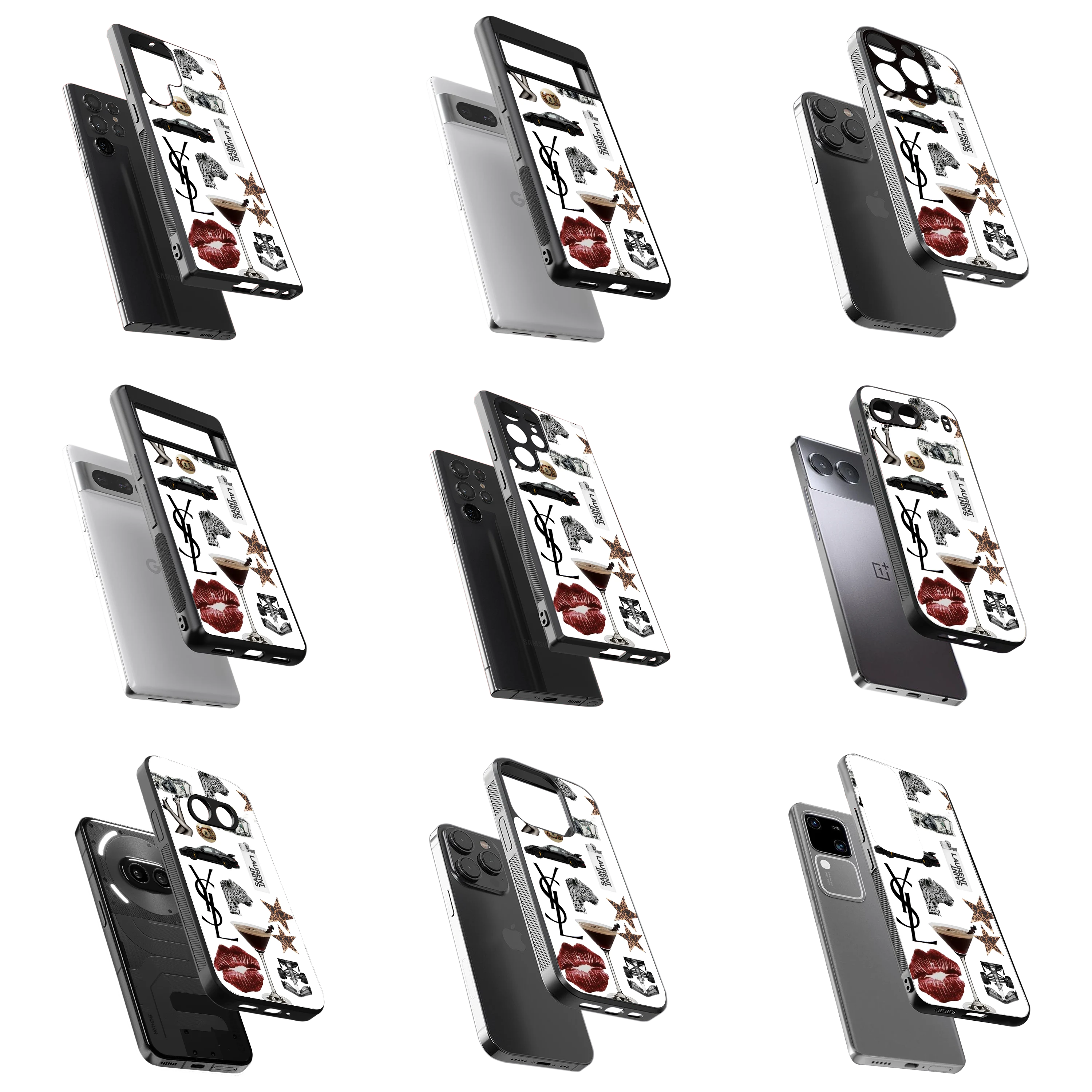 Durable Glass Back Mobile Case for iPhone, Samsung, OnePlus, Google Pixel, Redmi, Vivo, Oppo