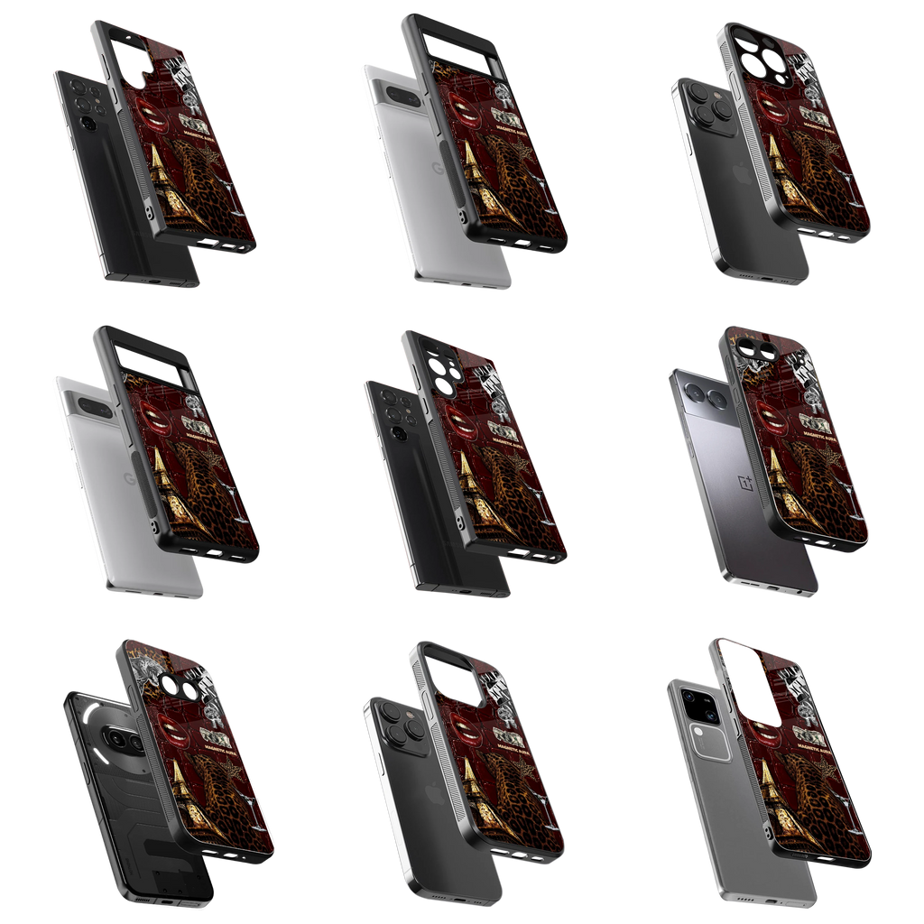 Durable Glass Back Mobile Case for iPhone, Samsung, OnePlus, Google Pixel, Redmi, Vivo, Oppo