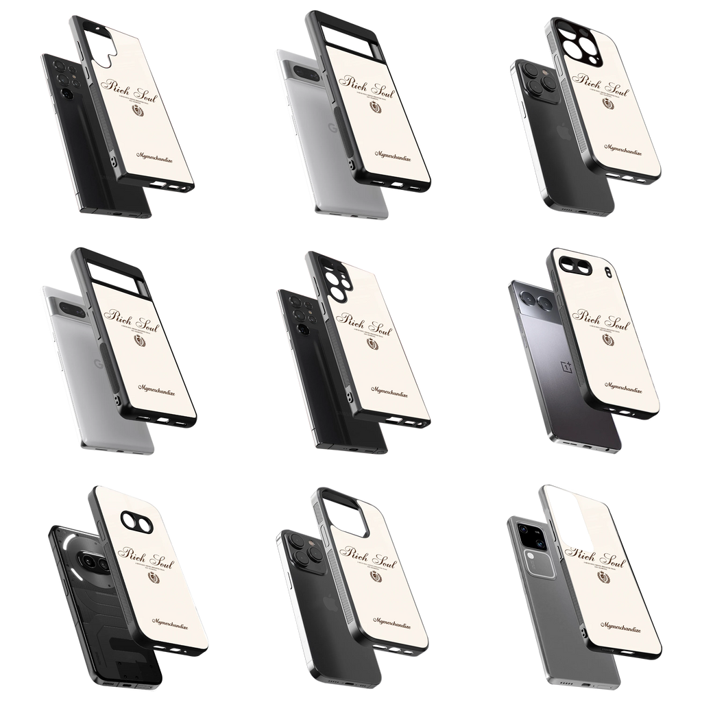 Durable Glass Back Mobile Case for iPhone, Samsung, OnePlus, Google Pixel, Redmi, Vivo, Oppo