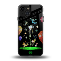 rick and morty amoled back phone cover | glass case for iphone 13 mini