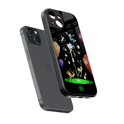 rick and morty amoled back phone cover | glass case for iphone 13 mini