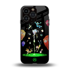 rick and morty amoled back phone cover | glass case for iphone 13 pro