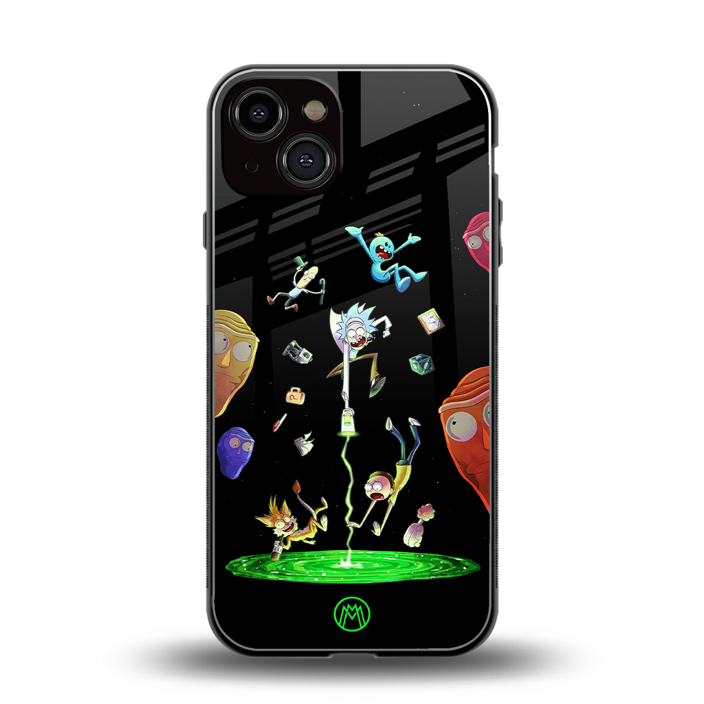 rick and morty amoled back phone cover | glass case for iphone 13