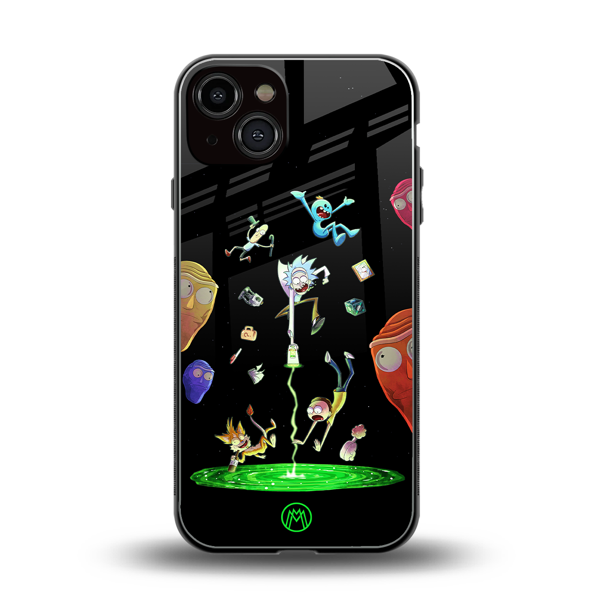 rick and morty amoled back phone cover | glass case for iphone 13