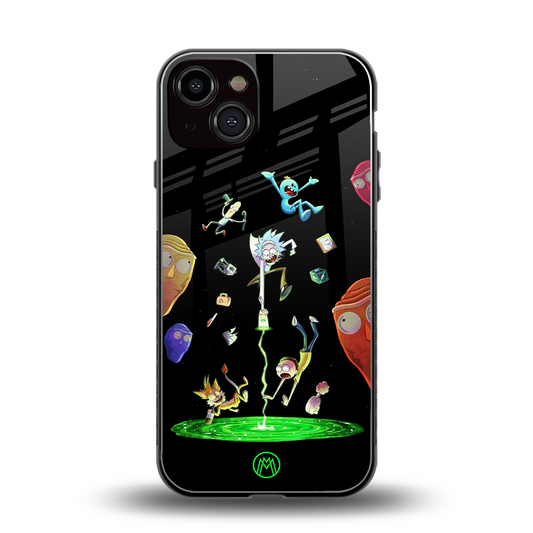 rick and morty amoled back phone cover | glass case for iphone 13
