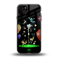 rick and morty amoled back phone cover | glass case for iphone 15 plus