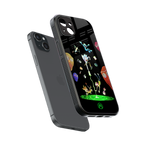 rick and morty amoled back phone cover | glass case for iphone 15 plus