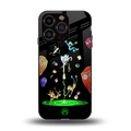 rick and morty amoled back phone cover | glass case for iphone 14 pro