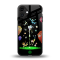 rick and morty amoled back phone cover | glass case for iphone 16 plus