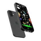 rick and morty amoled back phone cover | glass case for iphone 16 plus