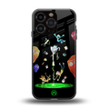 rick and morty amoled back phone cover | glass case for iphone 16 pro