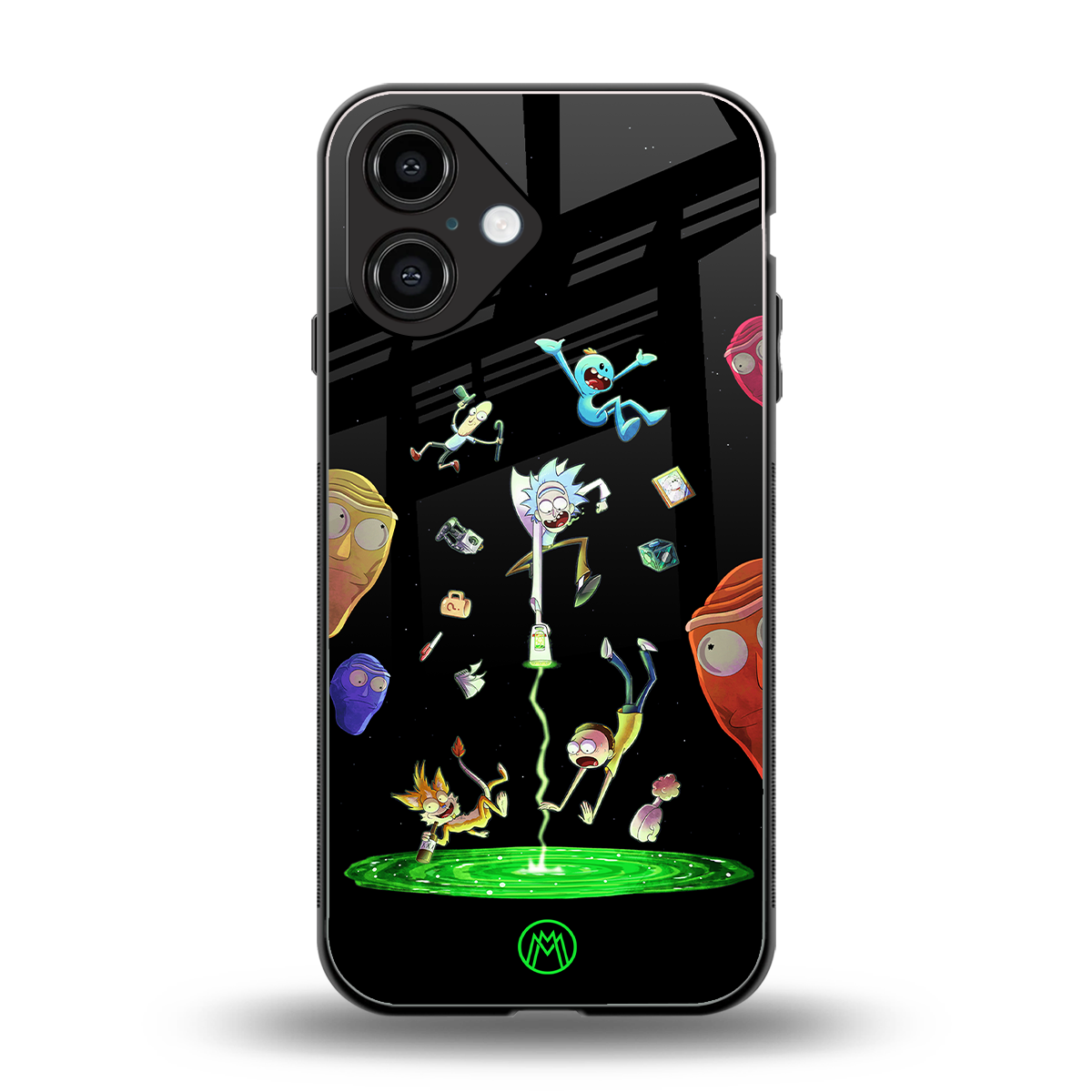 rick and morty amoled back phone cover | glass case for iphone 16
